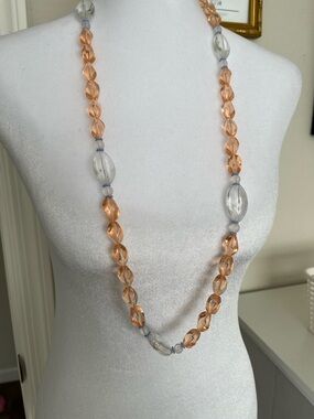 Vintage Monet acrylic lucite necklace long